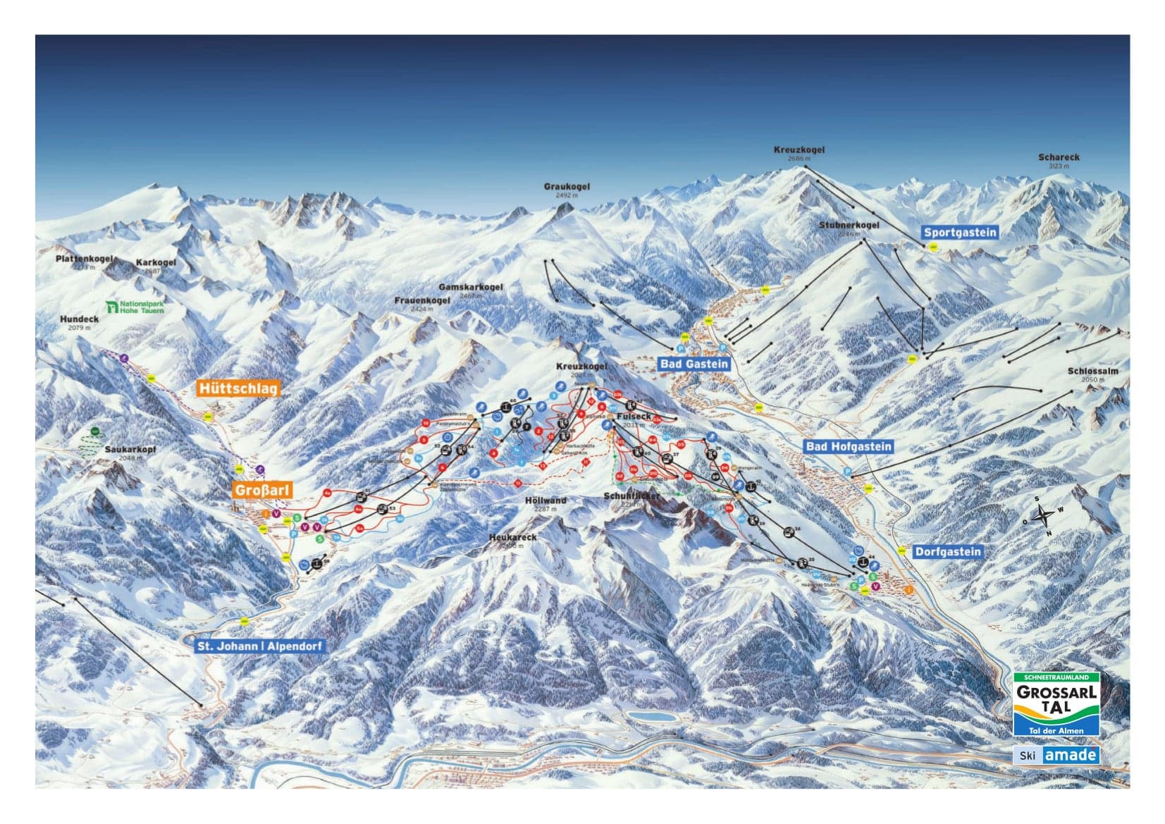 Grossarl ski map