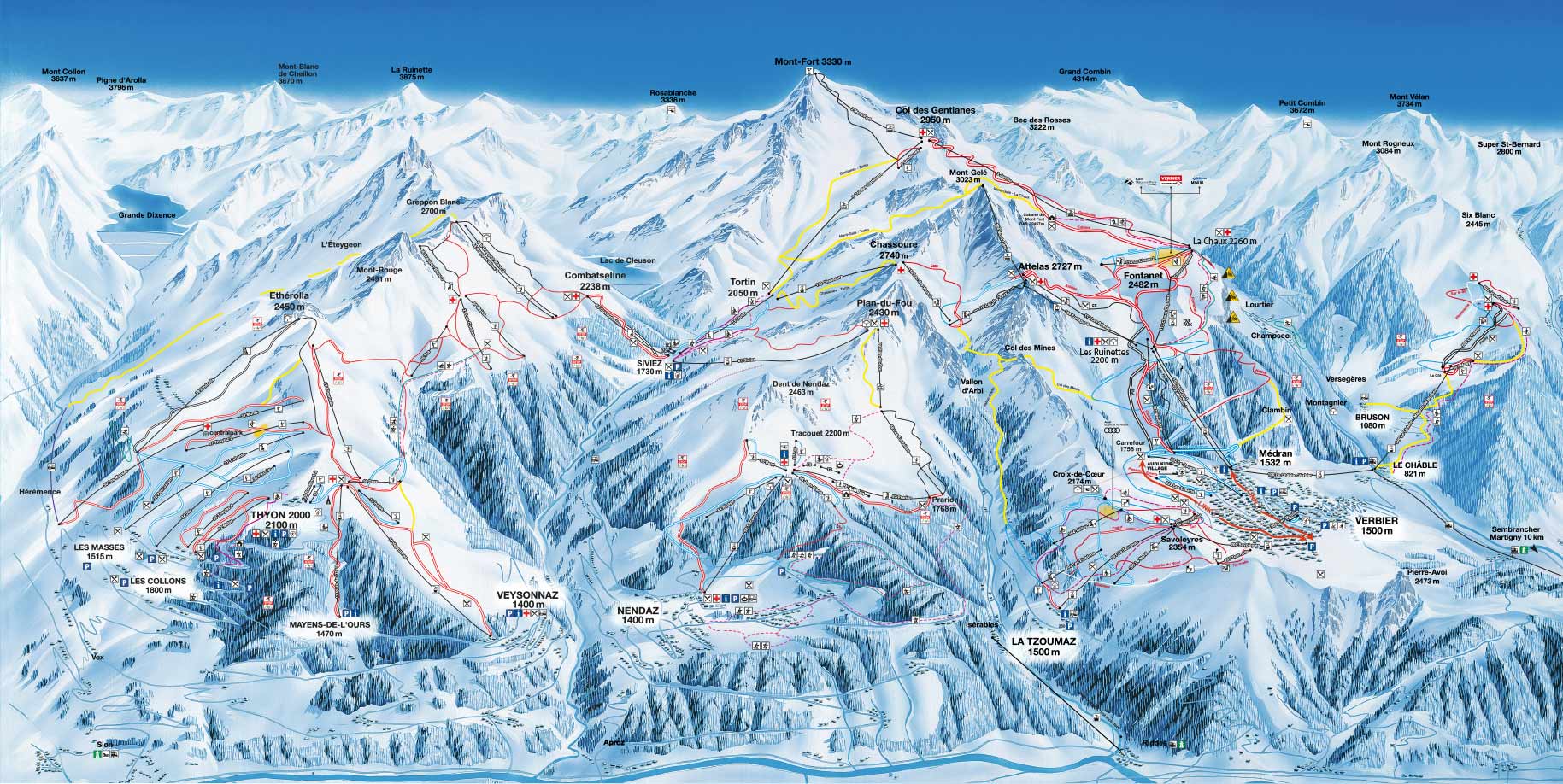 Verbier ski map
