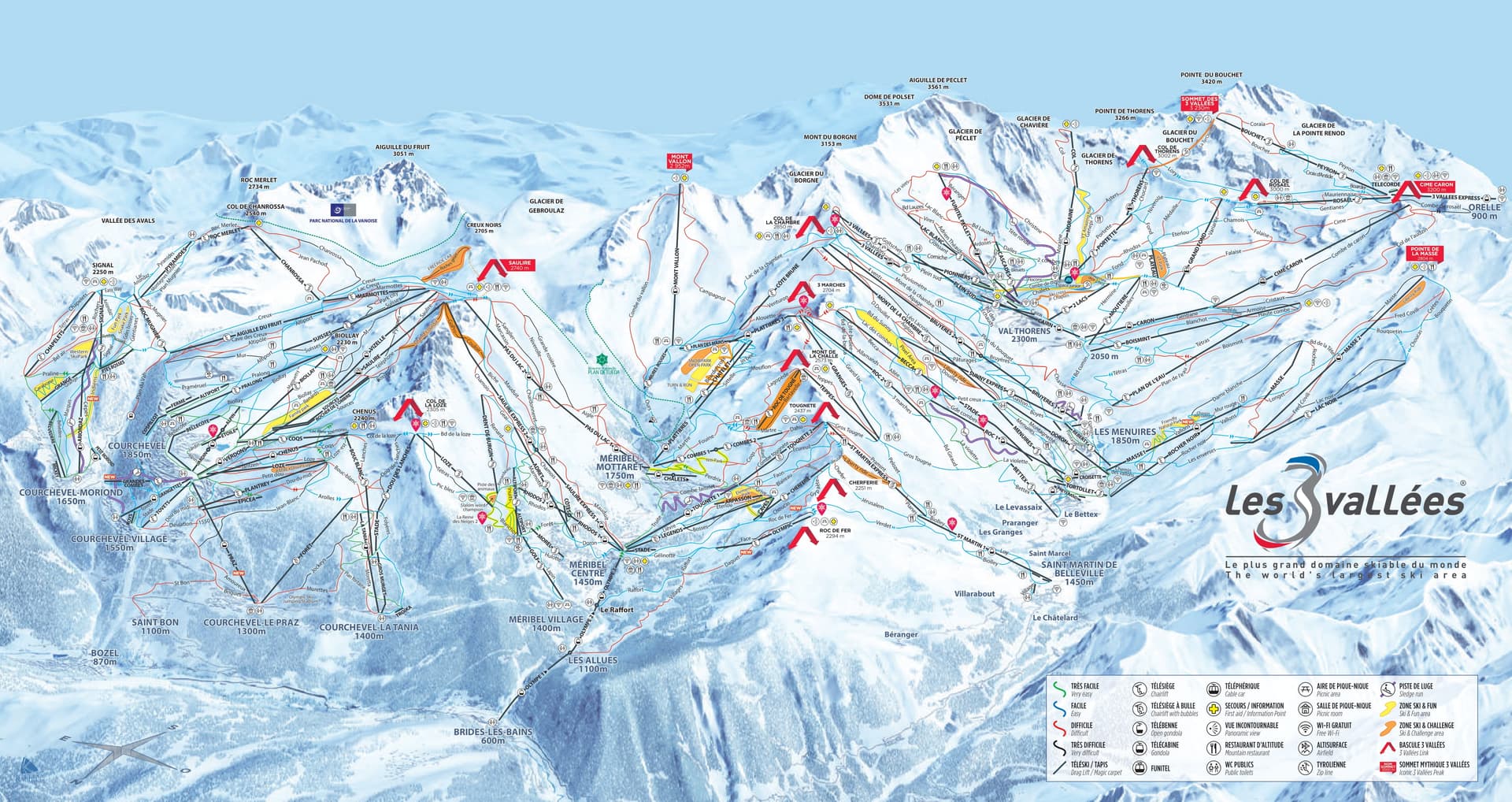 Les Allues ski map