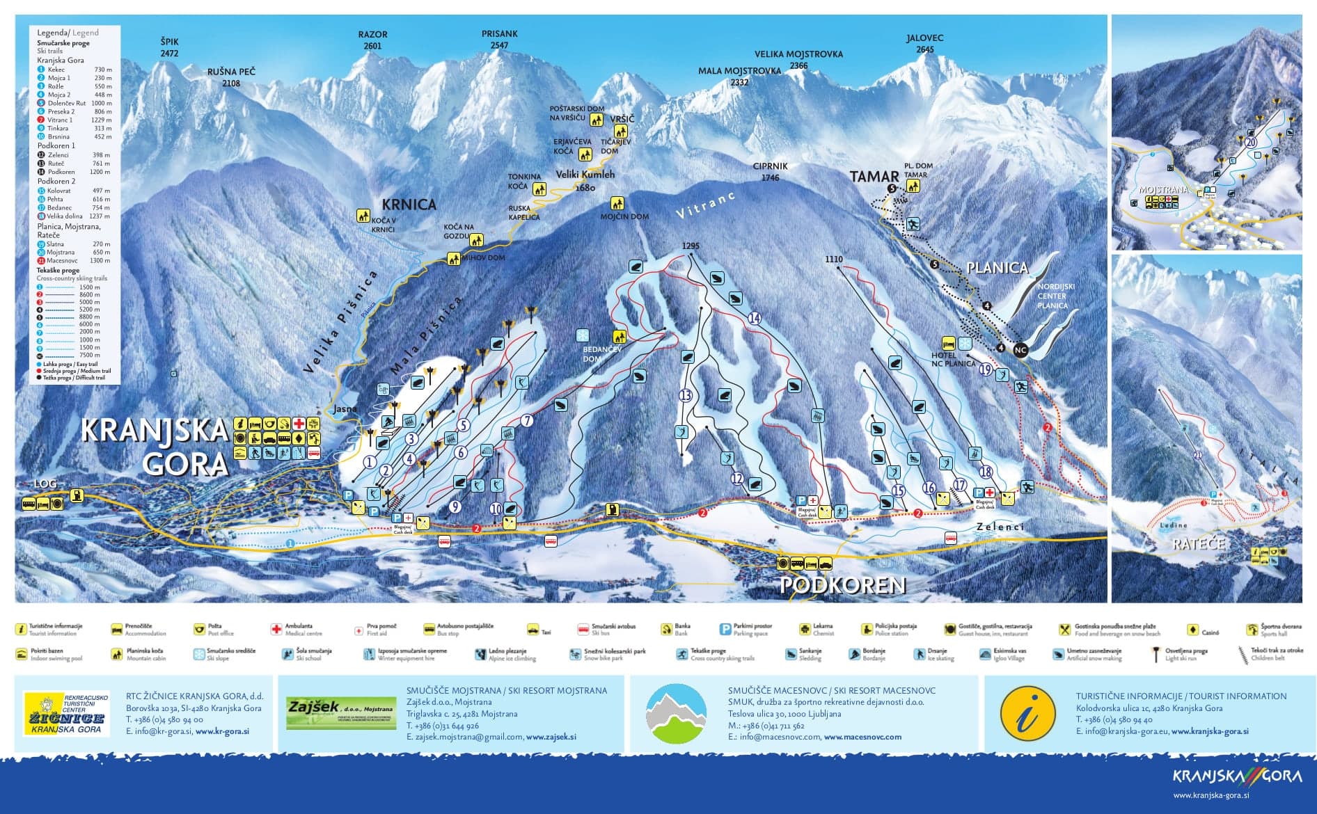 Kranjska Gora ski map